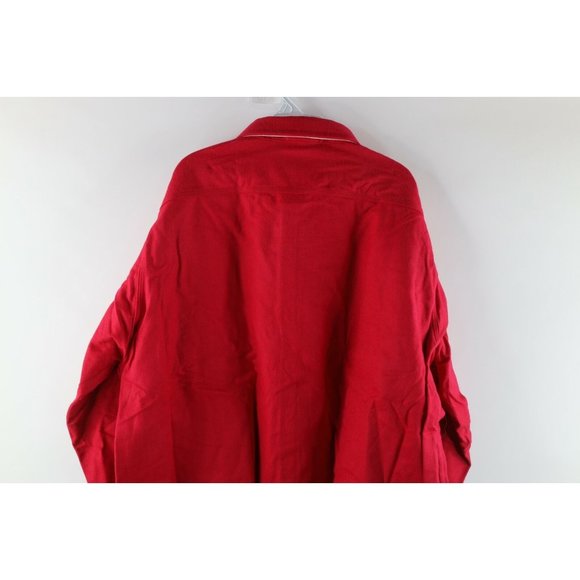 NOS Vtg 90s Carhartt Mens 4XL Double Pocket Chamois Cloth Button Shirt Red USA - Picture 7 of 8